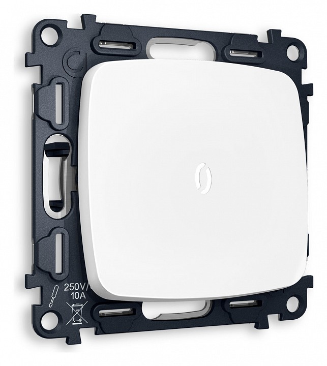 Выключатель проходной одноклавишный с подсветкой без рамки Ambrella Volt OMEGA MO122035 в интернет-магазине "Галерея света"