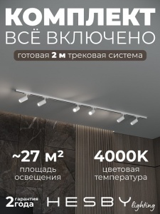 Комплект трековый Hesby Lighting Skylite №3 HSBL_kompl_S003_NI2W4K в интернет-магазине "Галерея света"