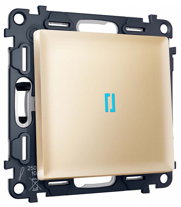 Выключатель самовозвратный одноклавишный с подсветкой, без рамки Ambrella Volt MA MA602060 в интернет-магазине "Галерея света"