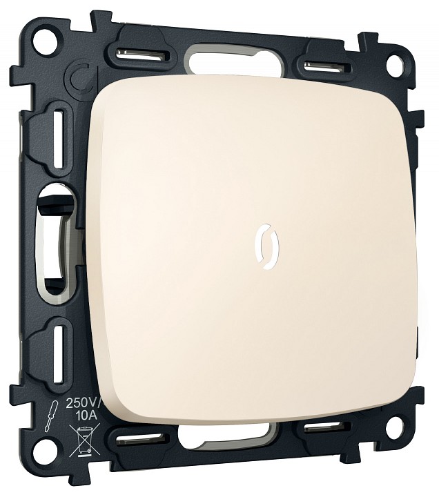 Выключатель самовозвратный одноклавишный с подсветкой, без рамки Ambrella Volt MO MO322055 в интернет-магазине "Галерея света"