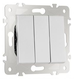 Выключатель трехклавишный без рамки Arte Milano 203 203.30-3.silver в интернет-магазине "Галерея света"