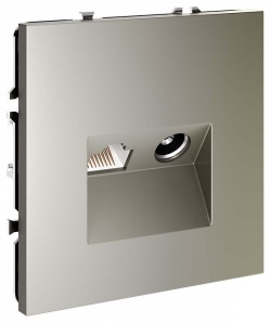 ТВ-розетка и розетка Ethernet RJ-45 без рамки Voltum S70 VLS060704 в интернет-магазине "Галерея света"