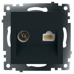 ТВ-розетка и розетка Ethernet RJ-45 без рамки Stekker Катрин 49182 в интернет-магазине "Галерея света"