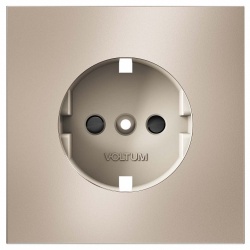 Накладка для розетки с заземлением и со шторками Voltum S70 METAL VLSM000710 в интернет-магазине "Галерея света"
