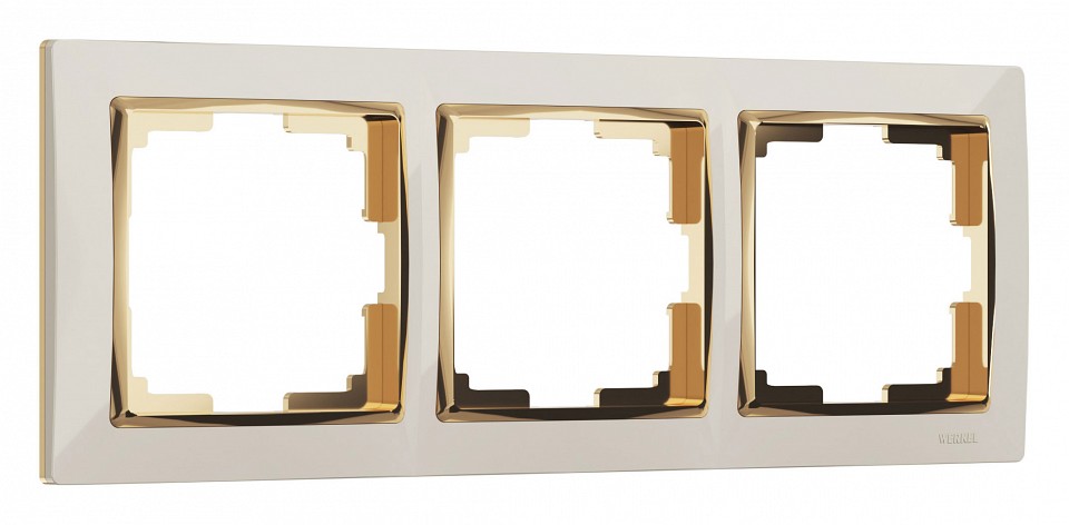 Рамка на 3 поста Werkel Snabb (слоновая кость/золото) W0031932 в интернет-магазине "Галерея света"