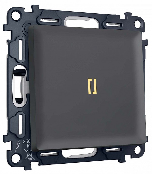 Выключатель самовозвратный одноклавишный с подсветкой, без рамки Ambrella Volt MA MA902050 в интернет-магазине "Галерея света"