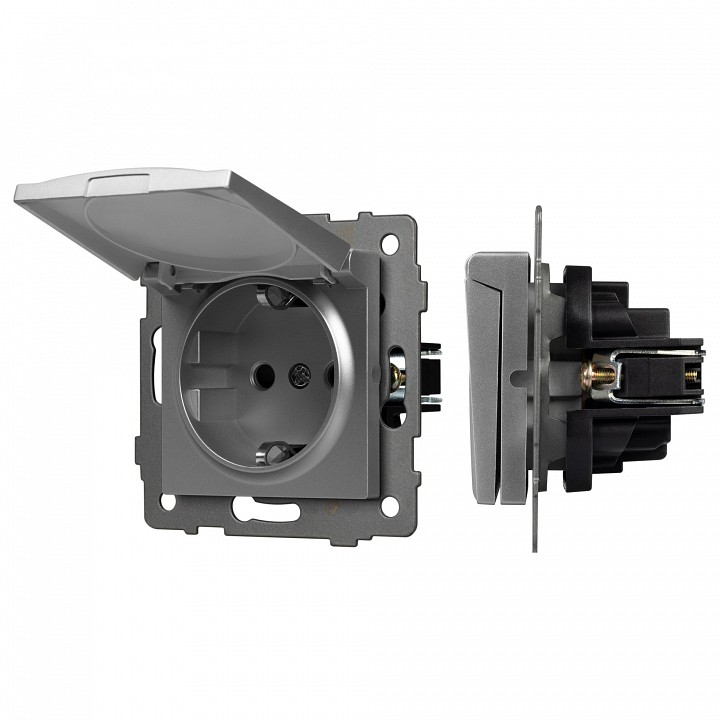 Розетка влагозащищенная с заземлением и со шторкой, без рамки с крышкой Arlight SCT 049836 в интернет-магазине "Галерея света"