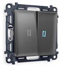 Выключатель проходной двухклавишный с подсветкой Ambrella Volt ALFA MA654040 в интернет-магазине "Галерея света"