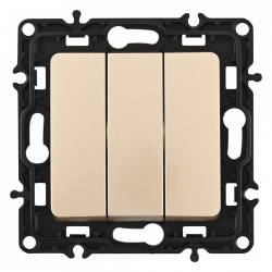 Выключатель трехклавишный без рамки Arte Milano 217 217.30-3.shampan в интернет-магазине "Галерея света"