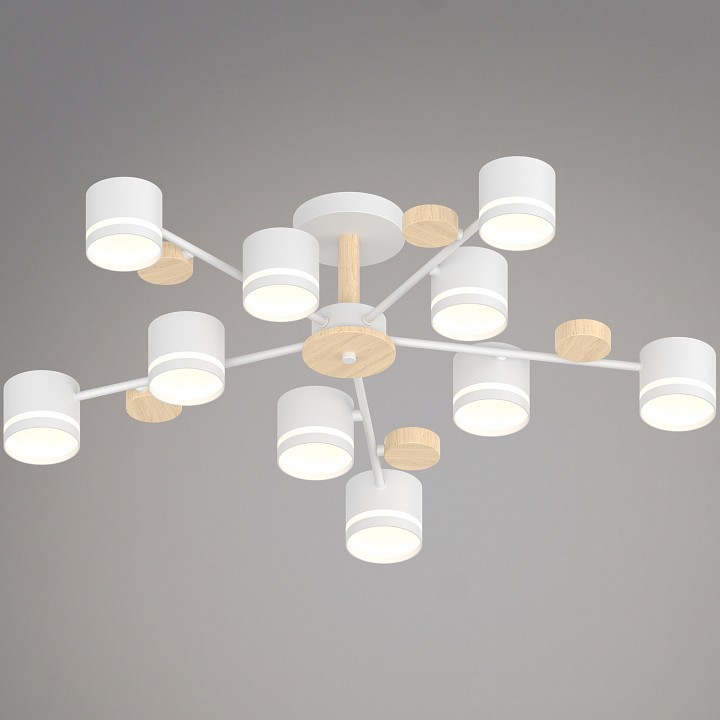 Люстра на штанге 68730-0.3-10 GX53 WH+WOOD в интернет-магазине "Галерея света"