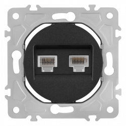Розетка двойная RJ-11 и Ethernet RJ-45, без рамки Arte Milano am-202 202.44-1.black в интернет-магазине "Галерея света"