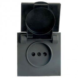 Розетка с заземлением и со шторкой, с крышкой Stekker Эмили 49852 в интернет-магазине "Галерея света"