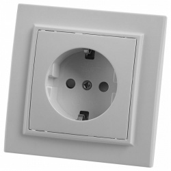 Розетка с заземлением и со шторкой Stekker Эрна 39050 в интернет-магазине "Галерея света"