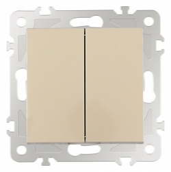 Выключатель проходной двухклавишный без рамки Arte Milano 206 206.32-2.shampan в интернет-магазине "Галерея света"