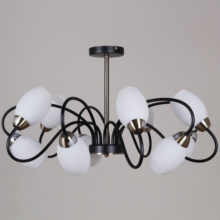 Люстра на штанге 01270-1 01270-0.3-10B BK+AB в интернет-магазине "Галерея света"