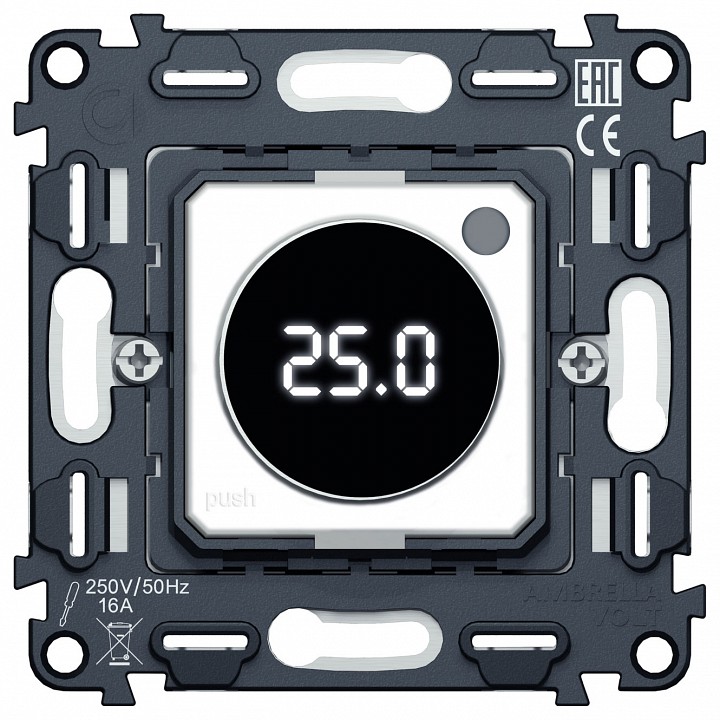 Терморегулятор электромеханический для теплого пола без рамки Ambrella Volt QUANT VM1385 в интернет-магазине "Галерея света"