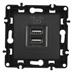 Розетка USB, без рамки Arte Milano am-217 217.46-1.black в интернет-магазине "Галерея света"