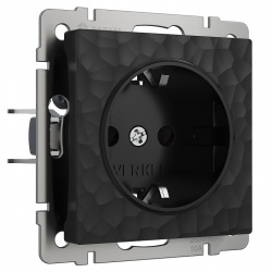 Розетка с заземлением, без рамки Werkel Hammer черный W1271108 в интернет-магазине "Галерея света"