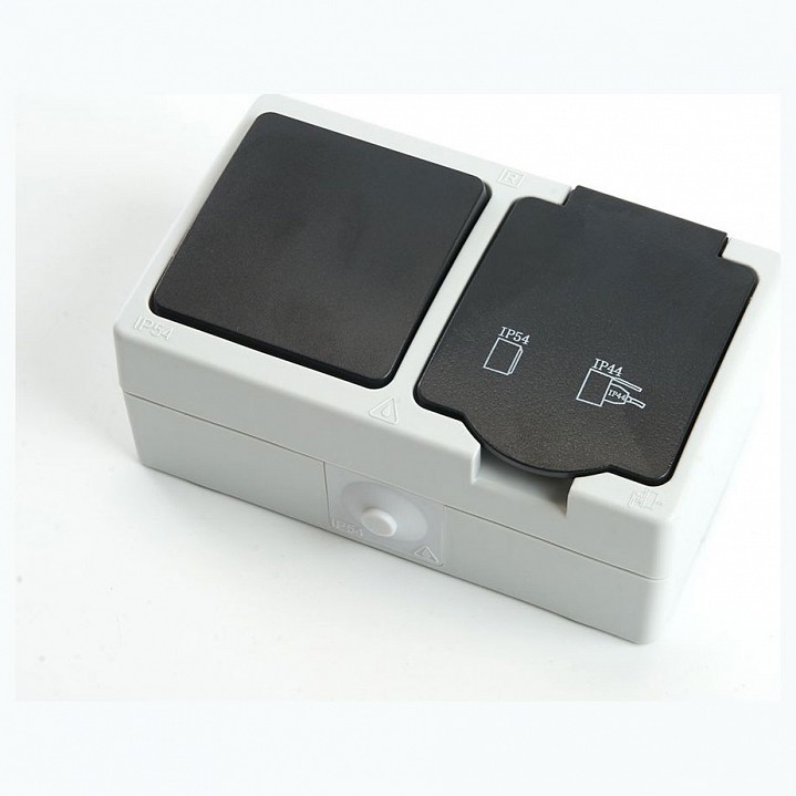 Блок с розеткой и выключателем Stekker Велена 32759 в интернет-магазине "Галерея света"