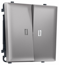 Выключатель самовозвратный двухклавишный с подсветкой, без рамки Ambrella Volt MS MS504055 в интернет-магазине "Галерея света"