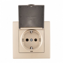 Розетка с заземлением и шторкой, с крышкой Arte Milano SET06-1 SET06-1-41-1 shampan в интернет-магазине "Галерея света"