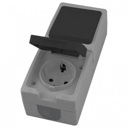 Блок с розеткой и выключателем Stekker Велена 49725 в интернет-магазине "Галерея света"