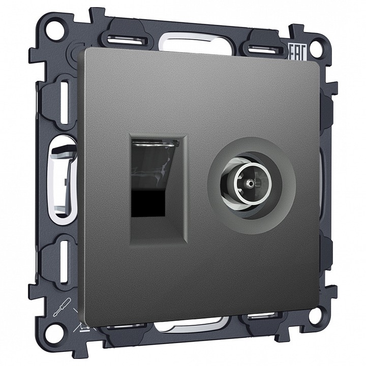 ТВ-розетка и розетка Ethernet RJ-45 без рамки Ambrella Volt ALFA MA662510 в интернет-магазине "Галерея света"