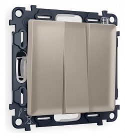 Выключатель трехклавишный без рамки Ambrella Volt ALFA MA365010 в интернет-магазине "Галерея света"