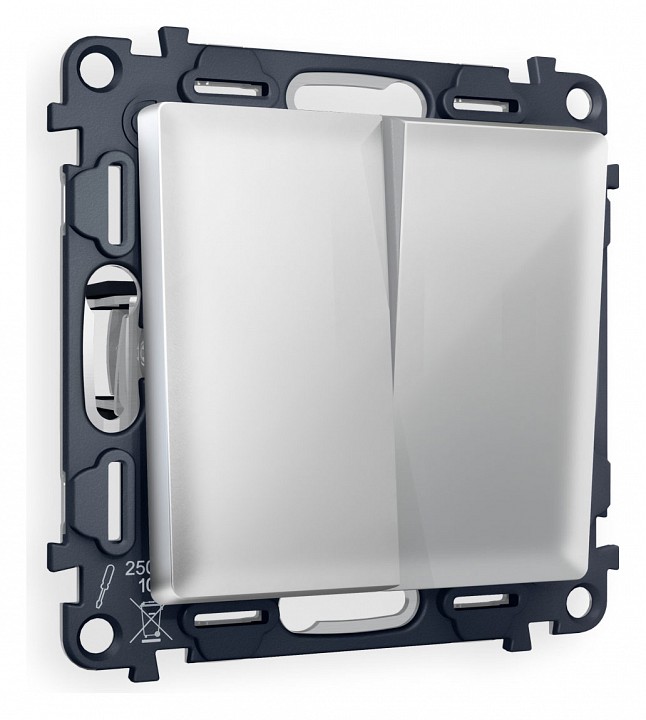 Выключатель двухклавишный без рамки Ambrella Volt ALFA MA403010 в интернет-магазине "Галерея света"