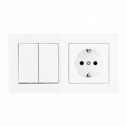 Блок с розеткой и выключателем Arte Milano SET06-2 SET06-2-30-2-40-1 white в интернет-магазине "Галерея света"