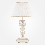 Настольная лампа декоративная Eurosvet Amelia 10054/1 белый с золотом/прозрачный хрусталь Strotskis в интернет-магазине "Галерея света"