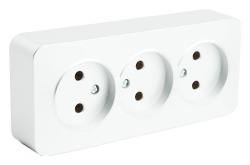 Розетка тройная без заземления Stekker София 49305 в интернет-магазине "Галерея света"
