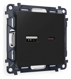 Розетка 2хUSB type A и C без рамки Ambrella Volt ALFA MA811010 в интернет-магазине "Галерея света"