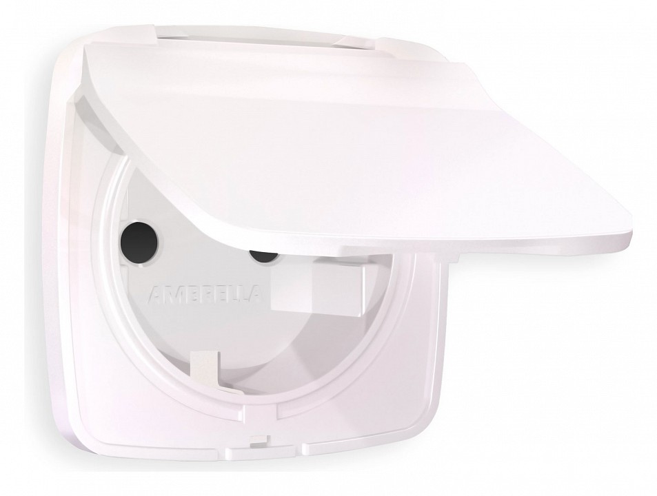 Накладка для розетки влагозащищенной с заземлением и со шторками с крышкой Ambrella Volt OMEGA OP2080 в интернет-магазине "Галерея света"