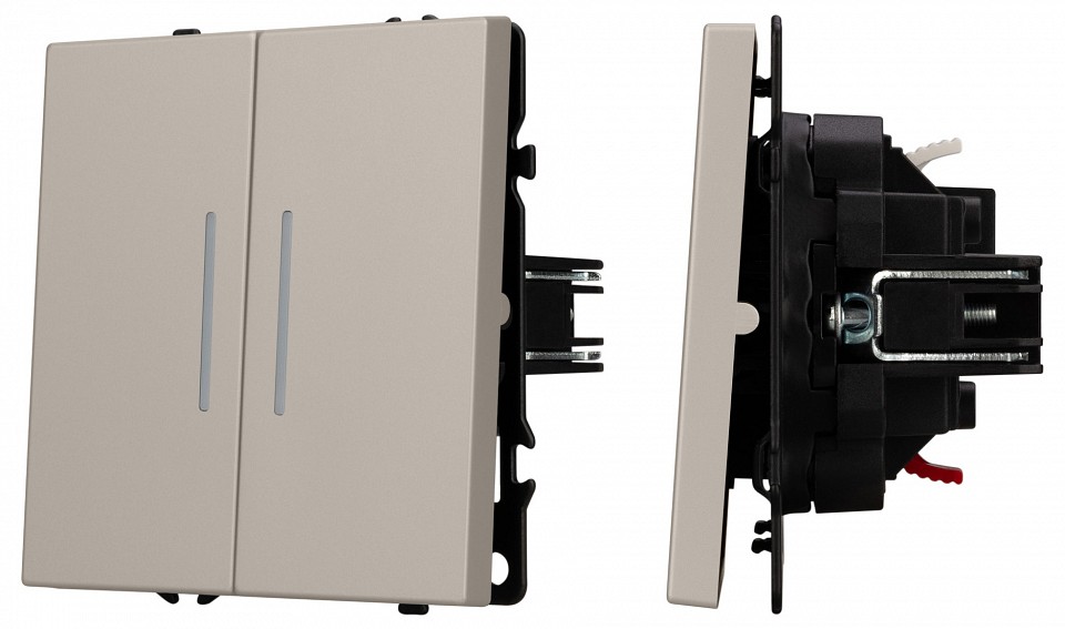 Выключатель двухклавишный с подсветкой без рамки Arlight SWT-NOBE 059417 в интернет-магазине "Галерея света"