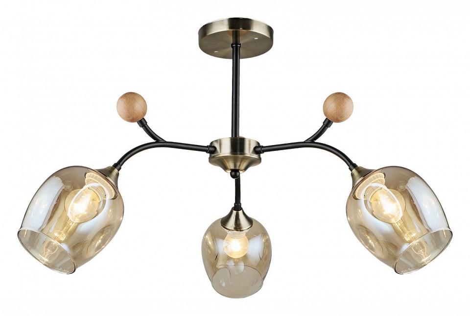 Люстра на штанге 02009-0.3-03 AB+BK в интернет-магазине "Галерея света"