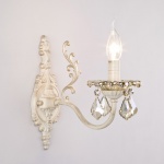 Бра Eurosvet Elisha 3281/1 белый с золотом/тонированный хрусталь Strotskis в интернет-магазине "Галерея света"