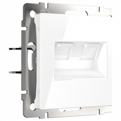 Розетка двойная Ethernet RJ-45 без рамки Werkel белый W1181101 в интернет-магазине "Галерея света"