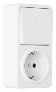 Блок с выключателями двухклавишными Arte Milano am-310 310.53-1.white в интернет-магазине "Галерея света"