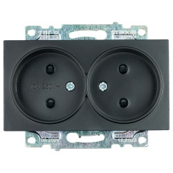 Розетка двойная без заземления и со шторкой, без рамки Stekker Катрин 39611 в интернет-магазине "Галерея света"