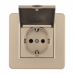 Розетка с заземлением и шторкой, с крышкой Arte Milano SET16-1 SET16-1-41-1 shampan в интернет-магазине "Галерея света"