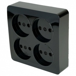 Розетка четверная без заземления Stekker София 49321 в интернет-магазине "Галерея света"