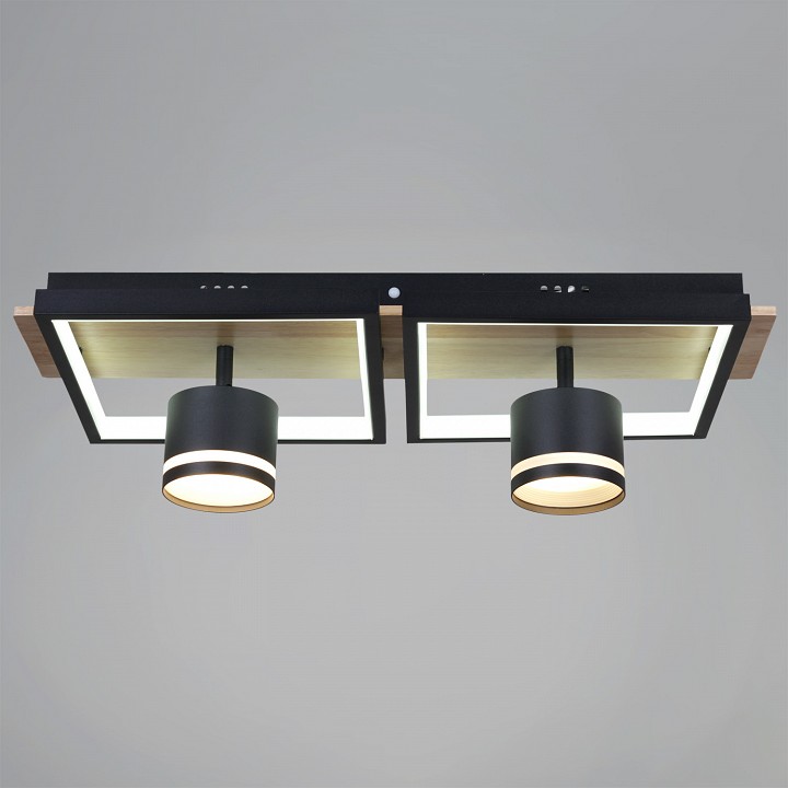 Накладной светильник 19560-0.3-2+2 BK+WOOD в интернет-магазине "Галерея света"