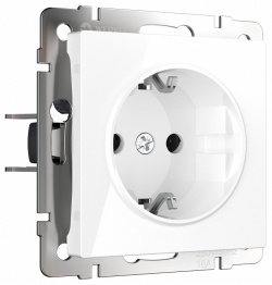 Розетка с заземлением и со шторками, без рамки Werkel белый W1171101 в интернет-магазине "Галерея света"