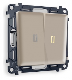 Выключатель проходной двухклавишный с подсветкой Ambrella Volt ALFA MA364030 в интернет-магазине "Галерея света"