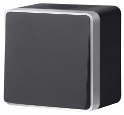 Выключатель одноклавишный влагозащищенный Werkel Gallant (черный с серебром) W5010234 в интернет-магазине "Галерея света"