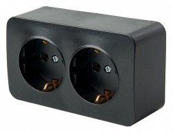 Розетка двойная с заземлением Stekker София 49316 в интернет-магазине "Галерея света"