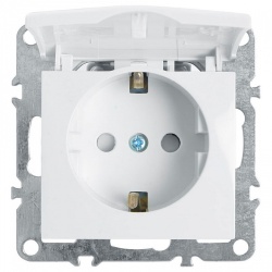 Розетка с заземлением и со шторкой, без рамки с крышкой Stekker Эрна 39319 в интернет-магазине "Галерея света"