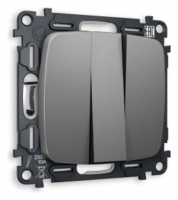 Выключатель трехклавишный без рамки Ambrella Volt OMEGA MO655010 в интернет-магазине "Галерея света"