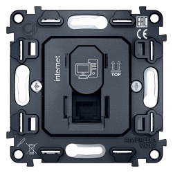 Механизм розетки Ethernet RJ-45 со шторкам Ambrella Volt Quant VM188 в интернет-магазине "Галерея света"